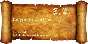 Bajza Miklós névjegykártya